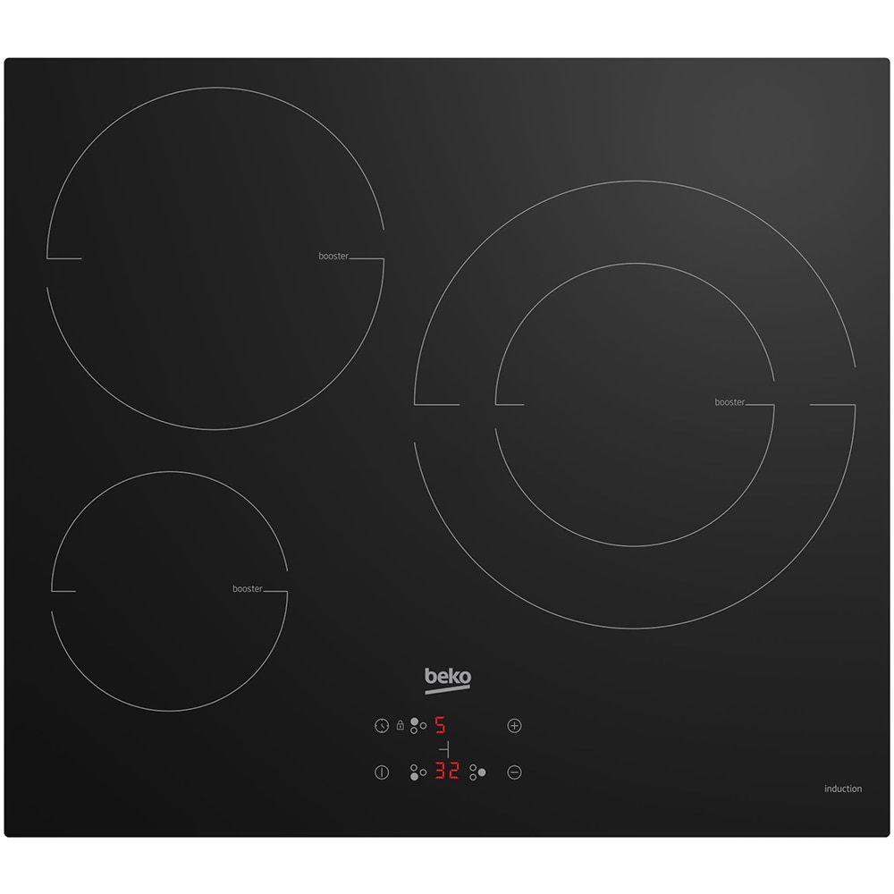 Plita incorporabila BEKO HII63402MT, inductie, 3 arzatoare, Touch Control, negru