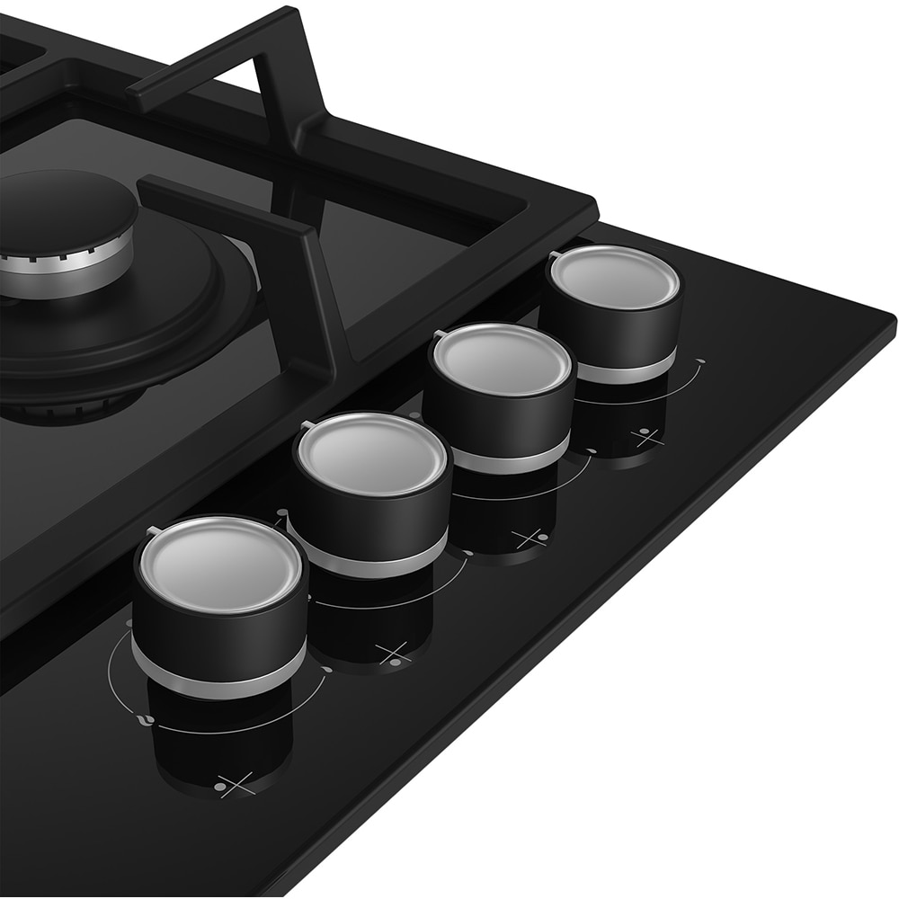 Plita incorporabila BEKO HILW64225S, Gaz, 4 arzatoare, Wok, negru