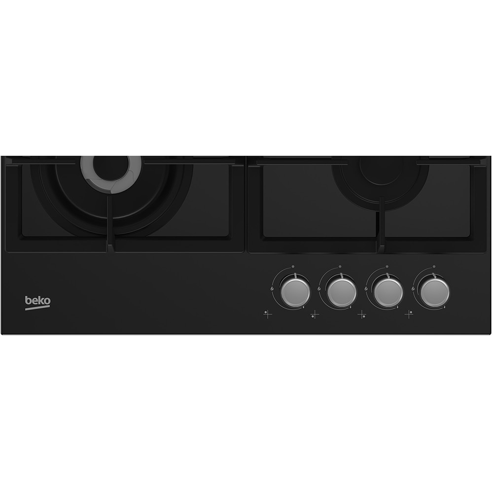 Plita incorporabila BEKO HILW64225S, Gaz, 4 arzatoare, Wok, negru