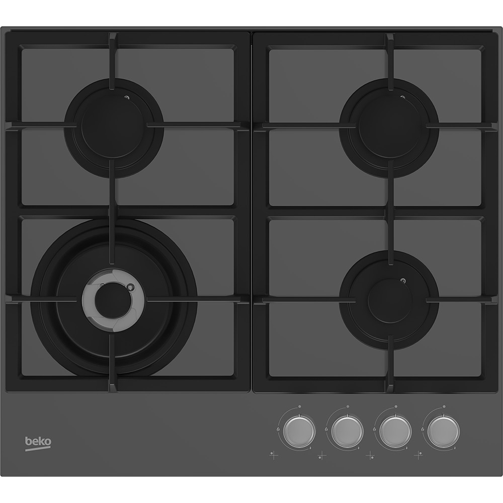 Plita incorporabila BEKO HILW64225SZG, Gaz, 4 arzatoare, Wok, gri zara