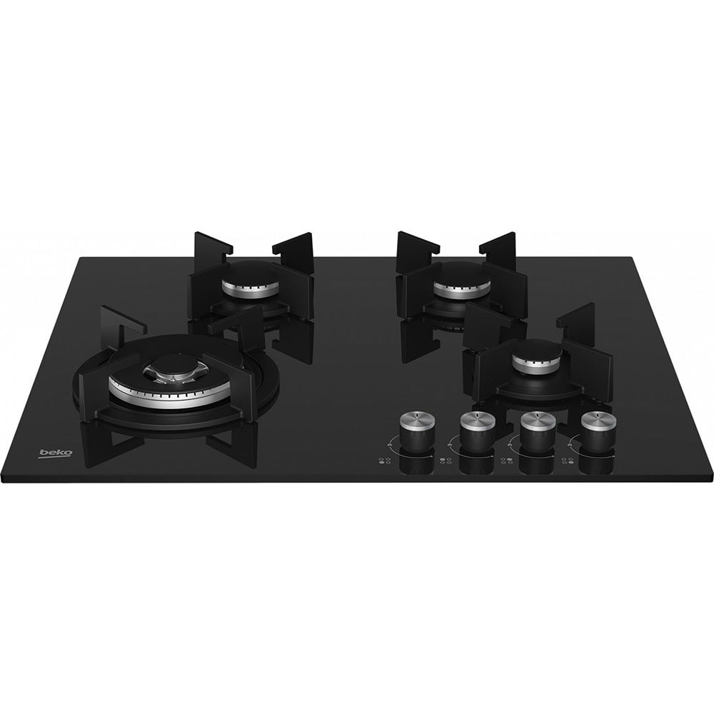 Plita incorporabila BEKO HINW64229S, Gaz, 4 arzatoare, Wok, negru