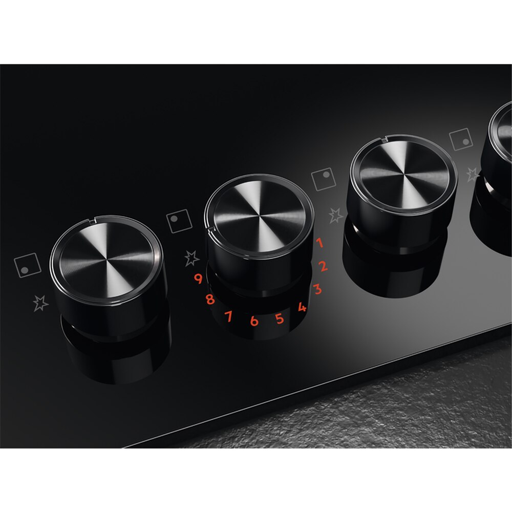 Plita incorporabila AEG HKB75453NB, Gaz, 5 arzatoare, negru