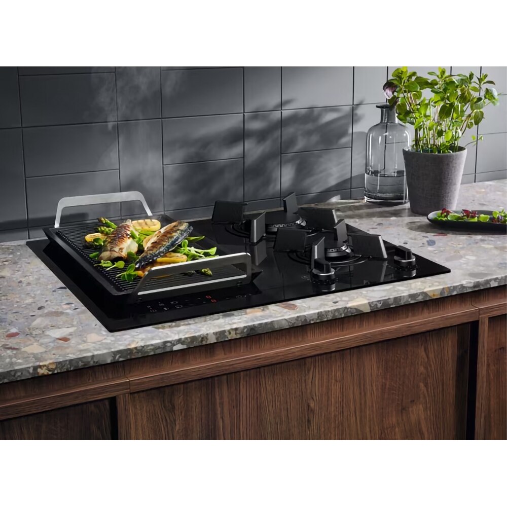 Plita incorporabila ELECTROLUX KDI641723K, Gaz + Inductie, 4 arzatoare, Touch Control, negru