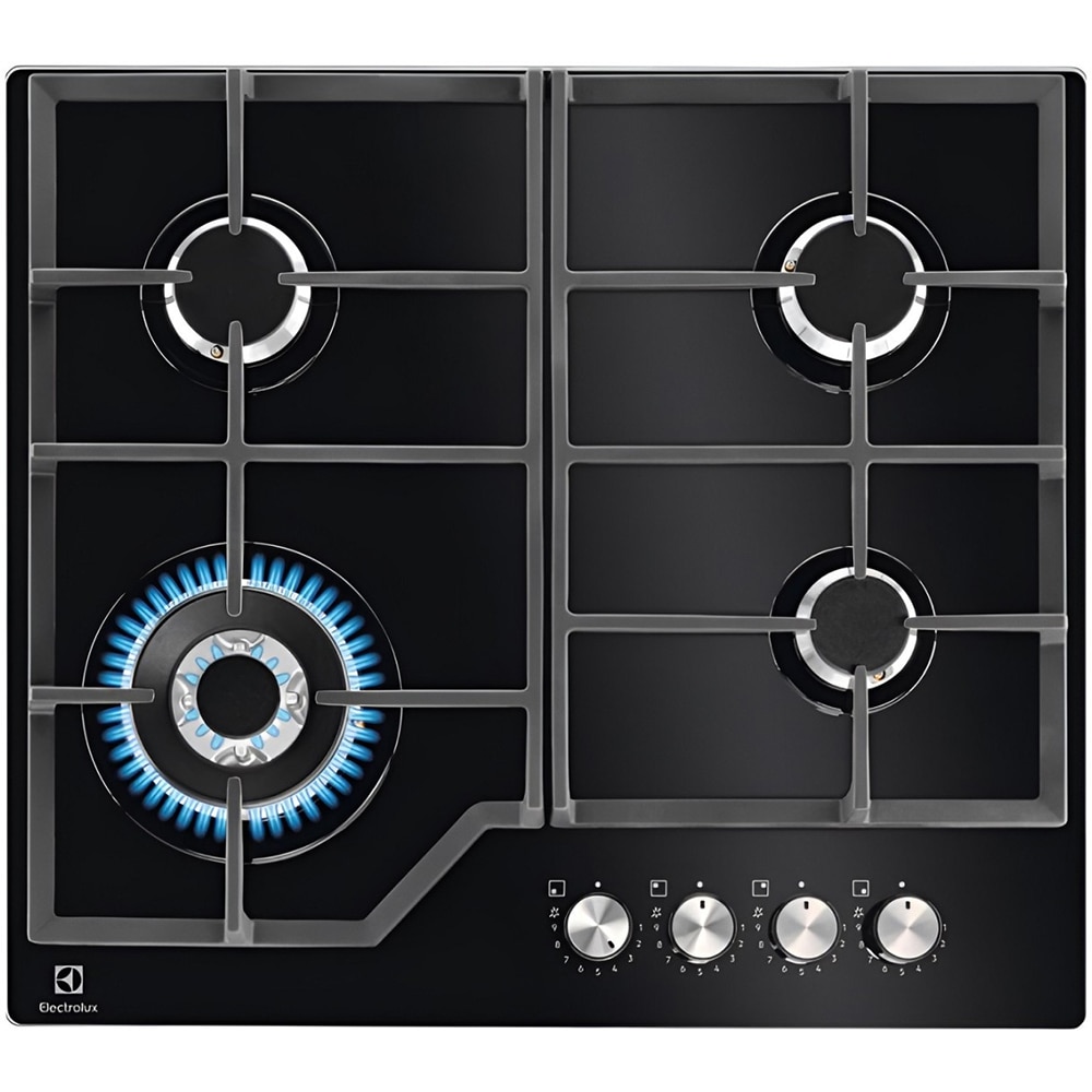 Plita incorporabila ELECTROLUX KGG64362K, Gaz, 4 arzatoare, Wok, negru