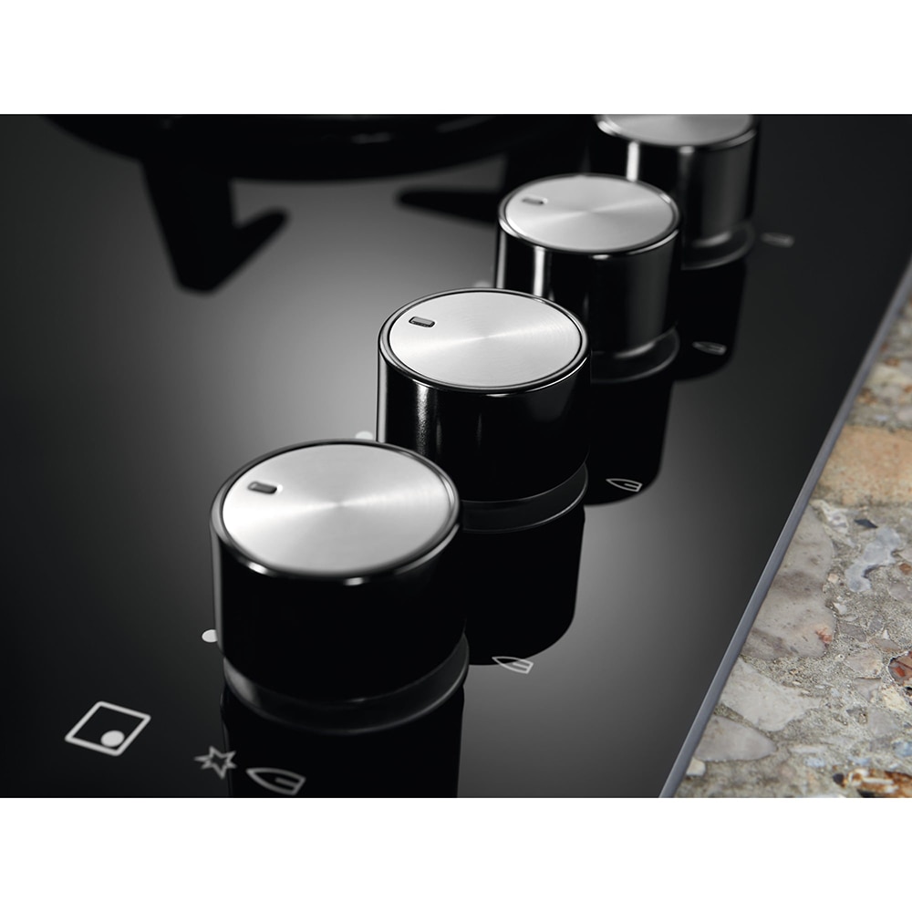 Plita incorporabila ELECTROLUX KGG6456K, Gaz, 4 arzatoare, Wok, negru