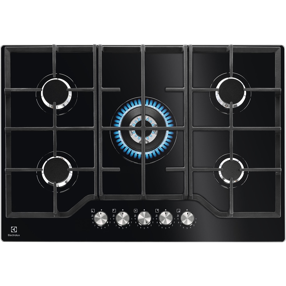 Plita incorporabila ELECTROLUX KGG75362K, Gaz, 5 arzatoare, Wok, negru