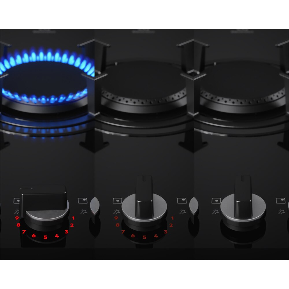 Plita incorporabila ELECTROLUX KGG753753K, Gaz, 5 arzatoare, negru