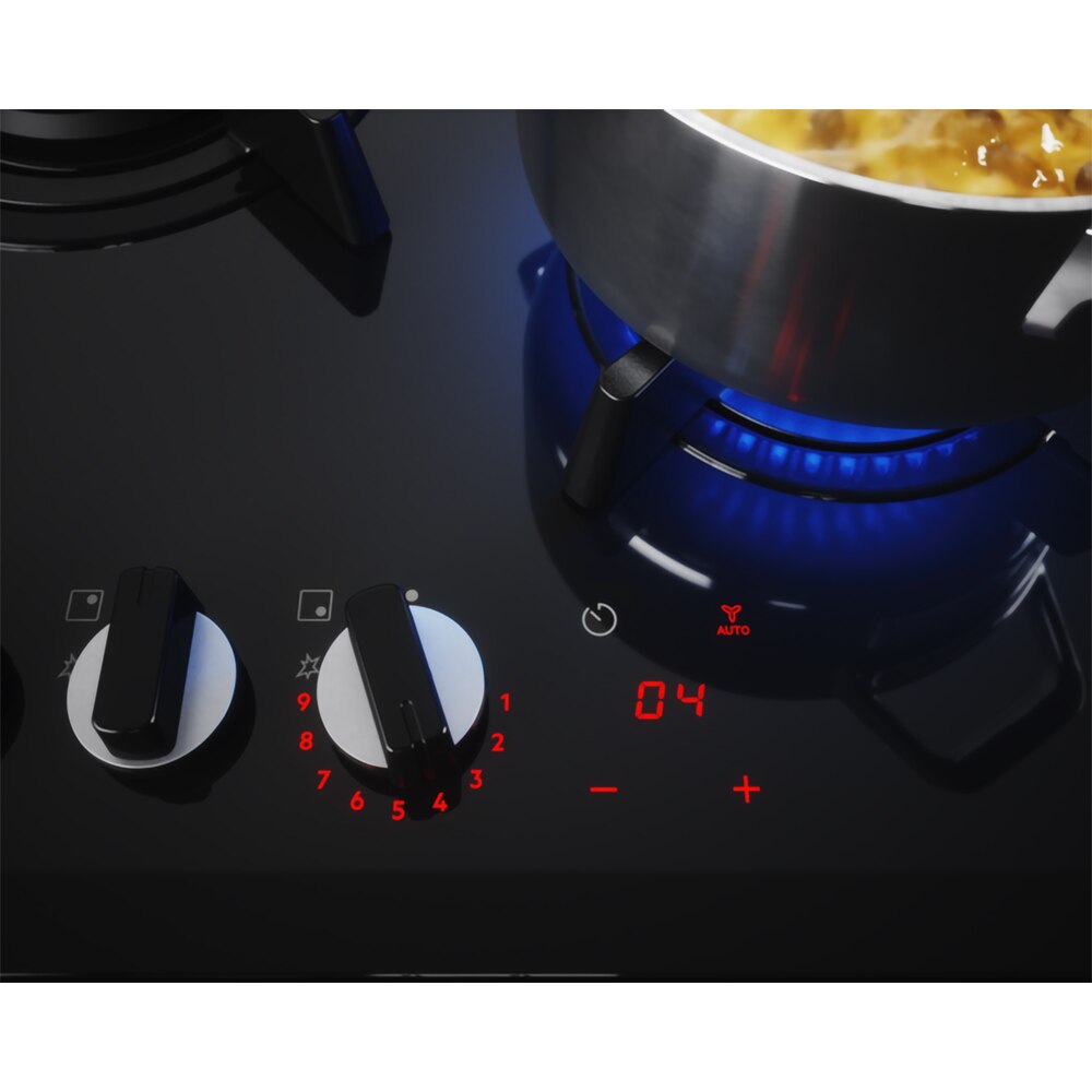 Plita incorporabila ELECTROLUX KGG753753K, Gaz, 5 arzatoare, negru