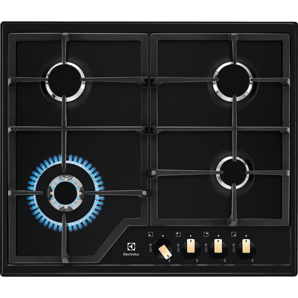 Plita incorporabila ELECTROLUX KGS6436RK, Gaz, 4 arzatoare, Wok, negru