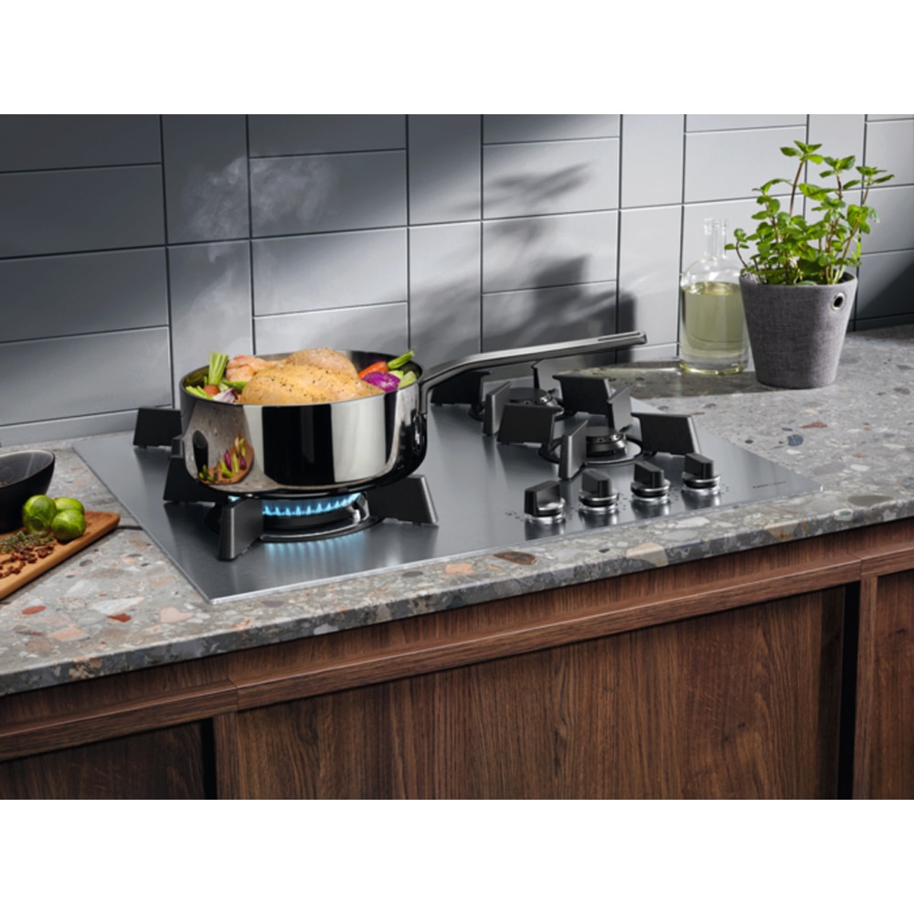 Plita incorporabila ELECTROLUX KGU643723Z, Gaz, 4 arzatoare, Wok, inox