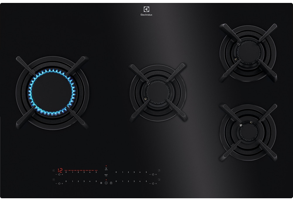 Plita incorporabila ELECTROLUX KGV8473IK, Gaz, 4 arzatoare, negru