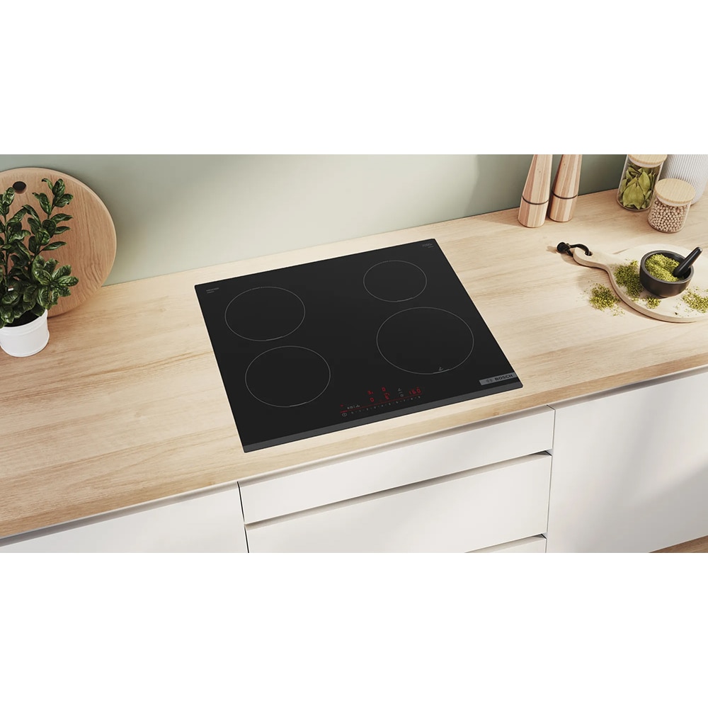 Plita incorporabila BOSCH PIE631HC1E, Inductie, 4 arzatoare, Touch Control, negru