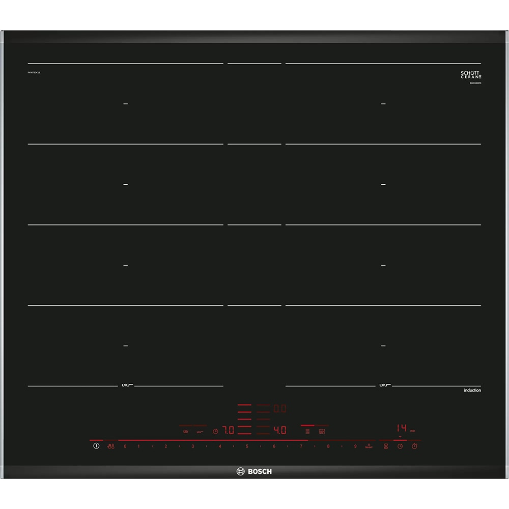 Plita incorporabila BOSCH PXY675DC1E, Inductie, 4 arzatoare, Touch Control, negru