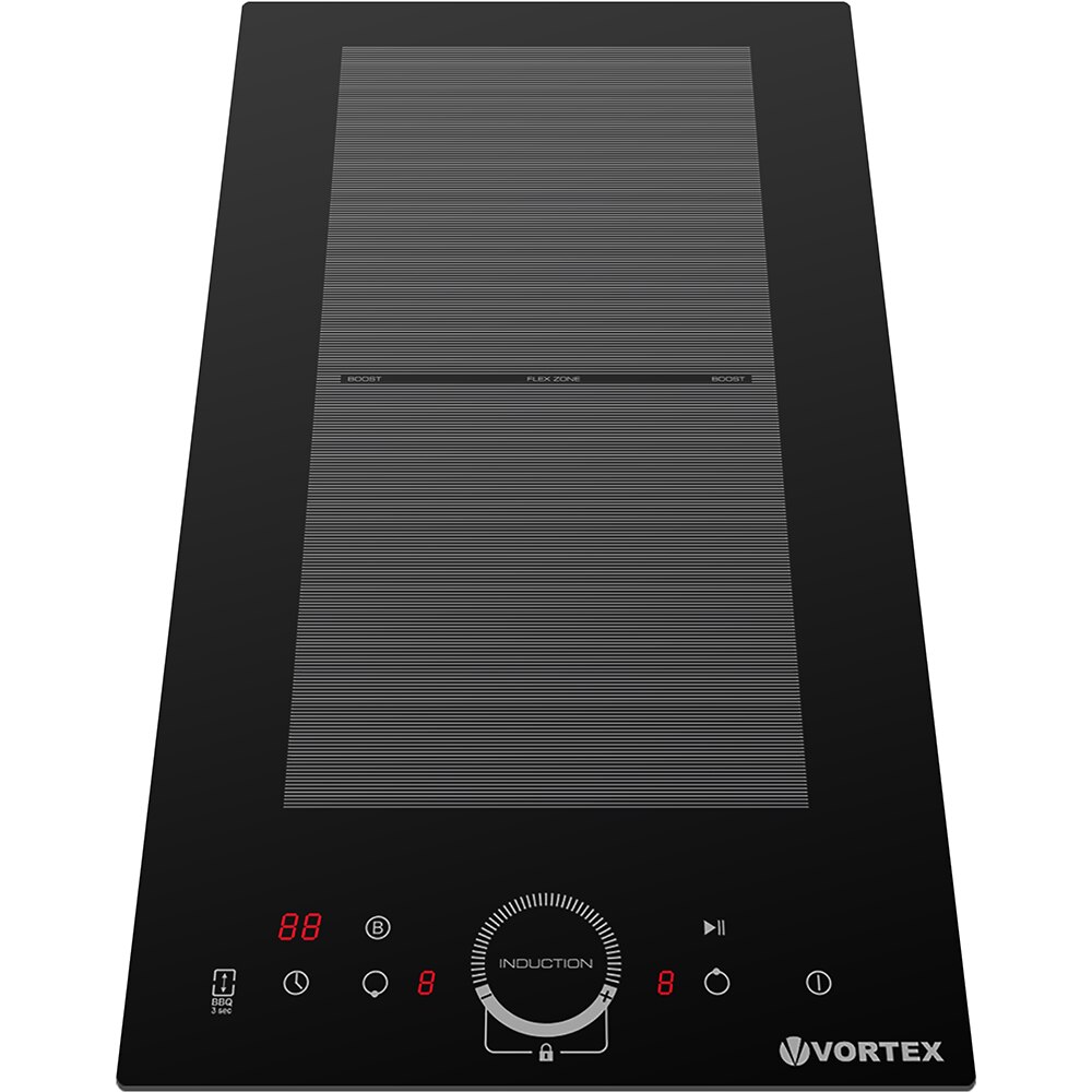 Plita incorporabila VORTEX VPI30DBK02Y, Inductie, 2 arzatoare, Touch control, negru