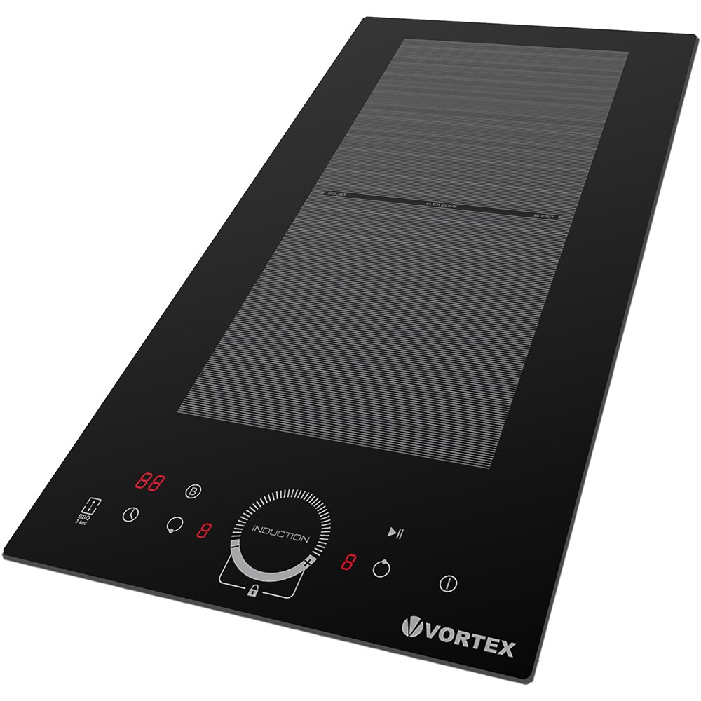 Plita incorporabila VORTEX VPI30DBK02Y, Inductie, 2 arzatoare, Touch control, negru