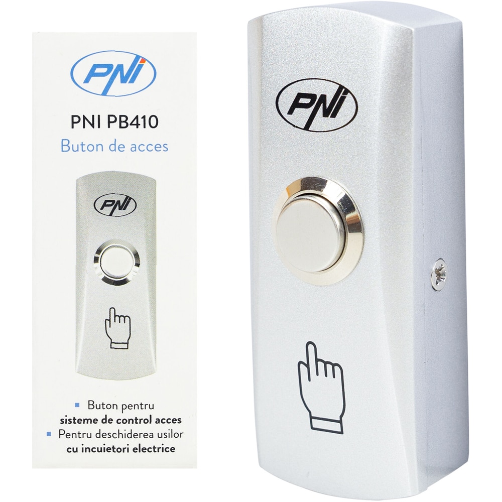 Buton de acces PNI PB410, contact iesire NO/COM, max. 12V/24V 0.5A