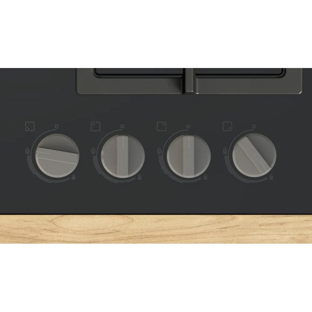 Plita incorporabila BOSCH PNK6B6K40, Gaz, 4 arzatoare, Wok, negru