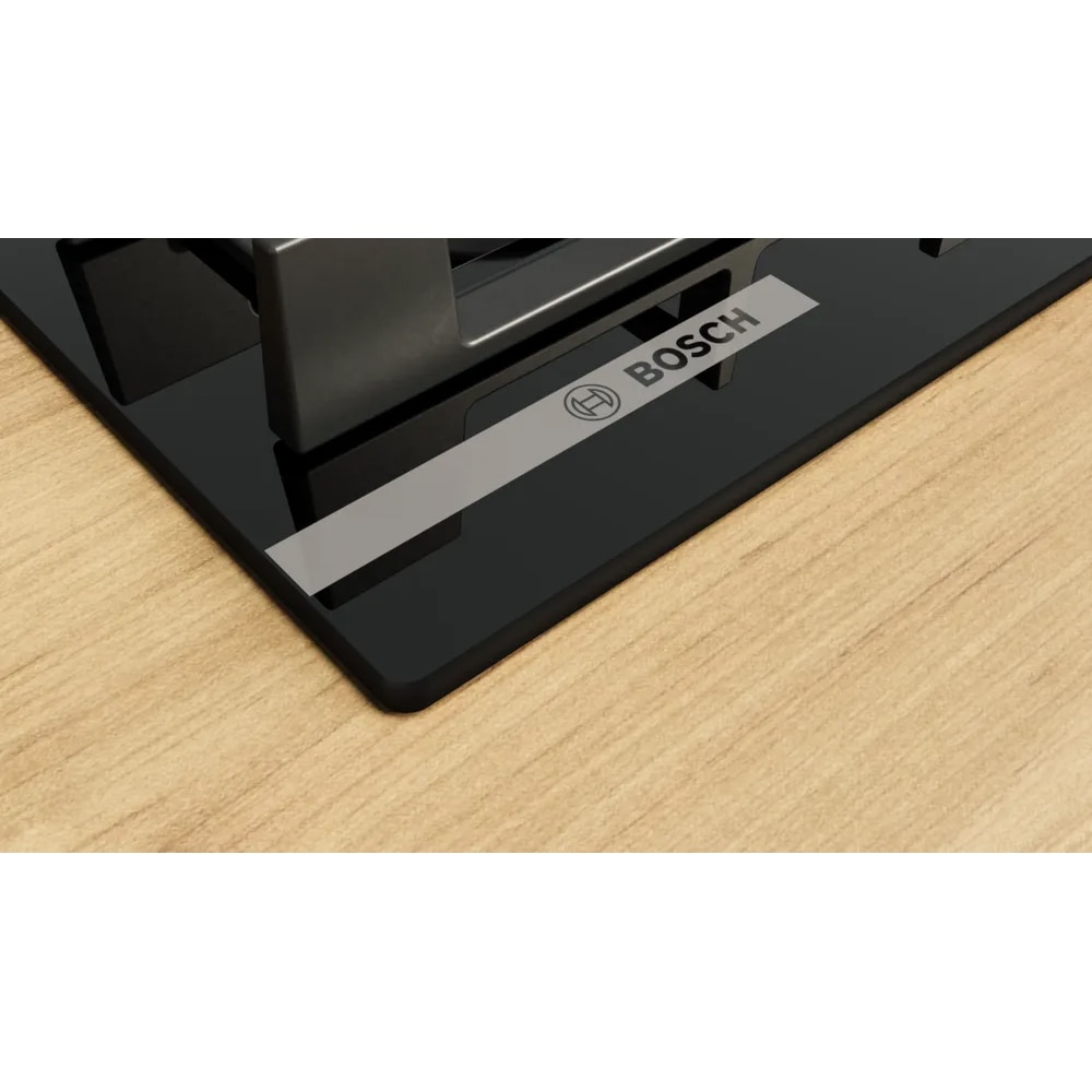 Plita incorporabila BOSCH PNK6B6K40, Gaz, 4 arzatoare, Wok, negru