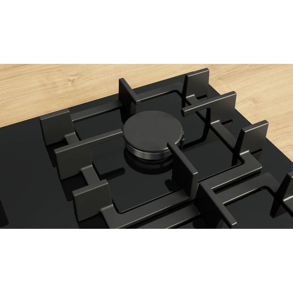 Plita incorporabila BOSCH PNK6B6K40, Gaz, 4 arzatoare, Wok, negru