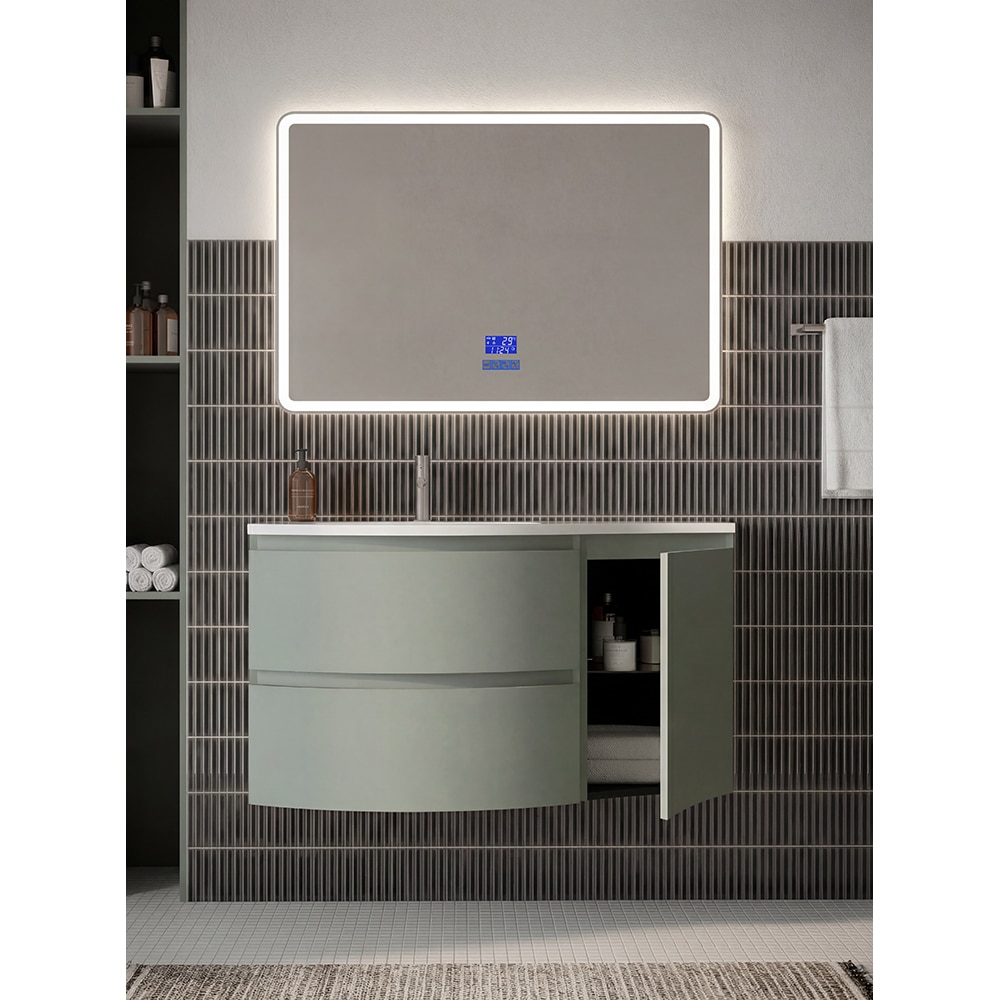 Dulap baie SAVINIDUE Armonia, dreapta, MDF, 36 x 52 x 58 cm, verde mint