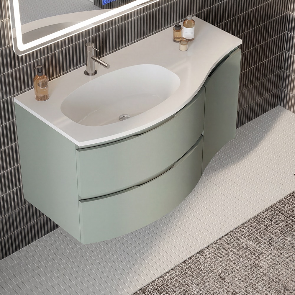 Dulap baie SAVINIDUE Armonia, dreapta, MDF, 36 x 52 x 58 cm, verde mint