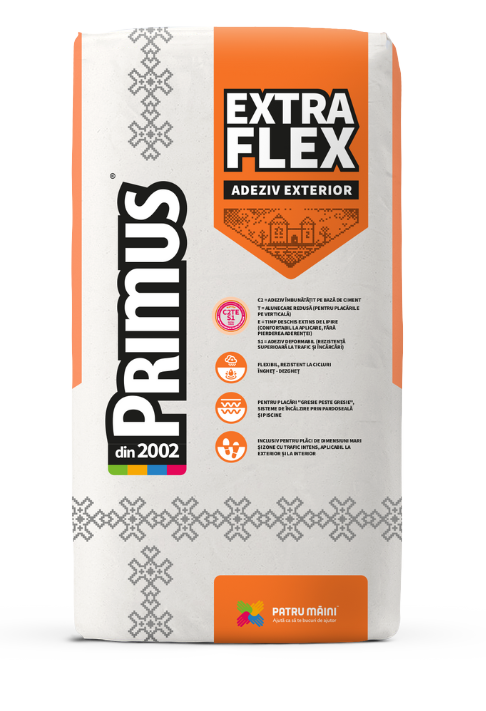 Adeziv pentru exterior Primus Extraflex, alb, 25 kg