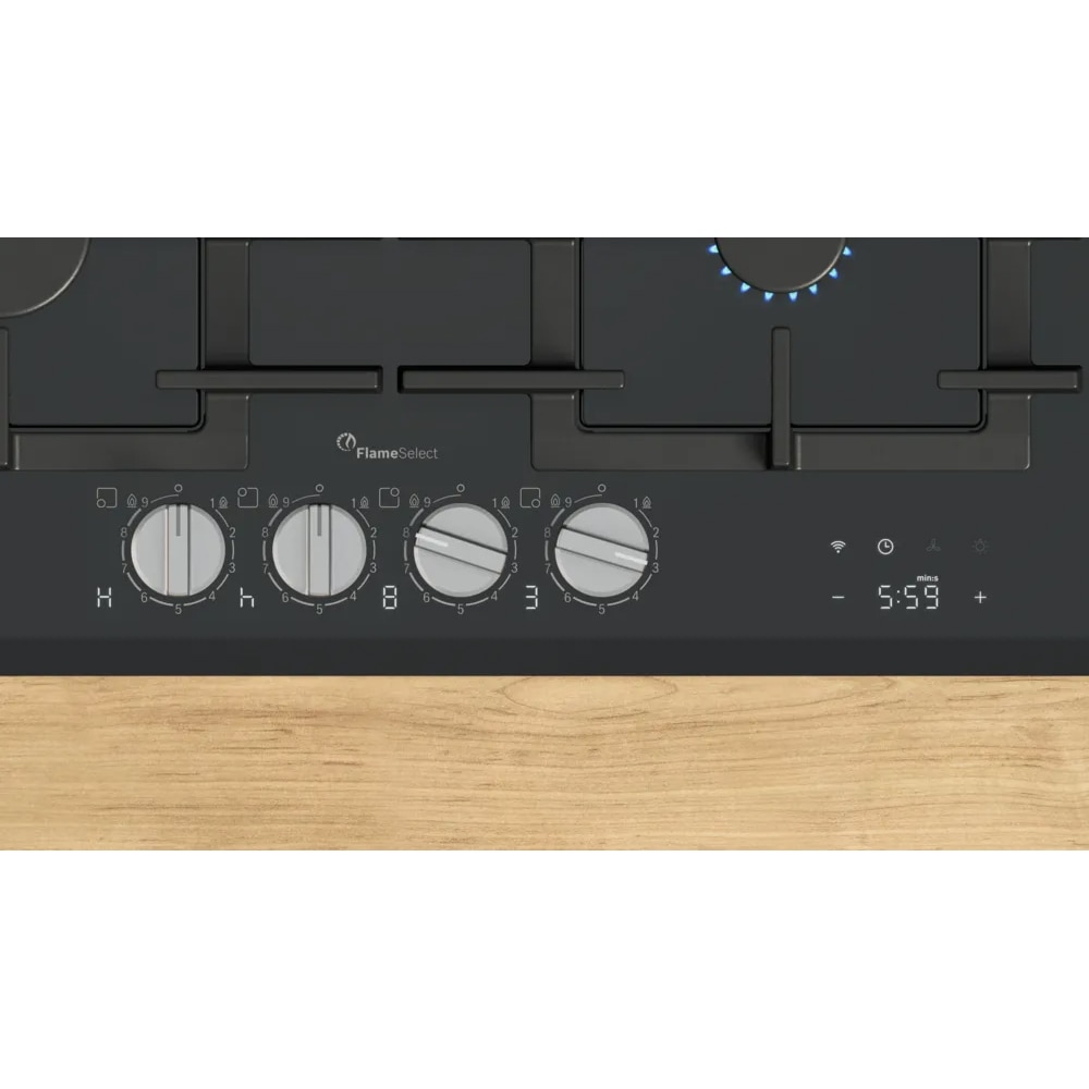 Plita incorporabila BOSCH PRP6A6H40, Gaz, 4 arzatoare, negru