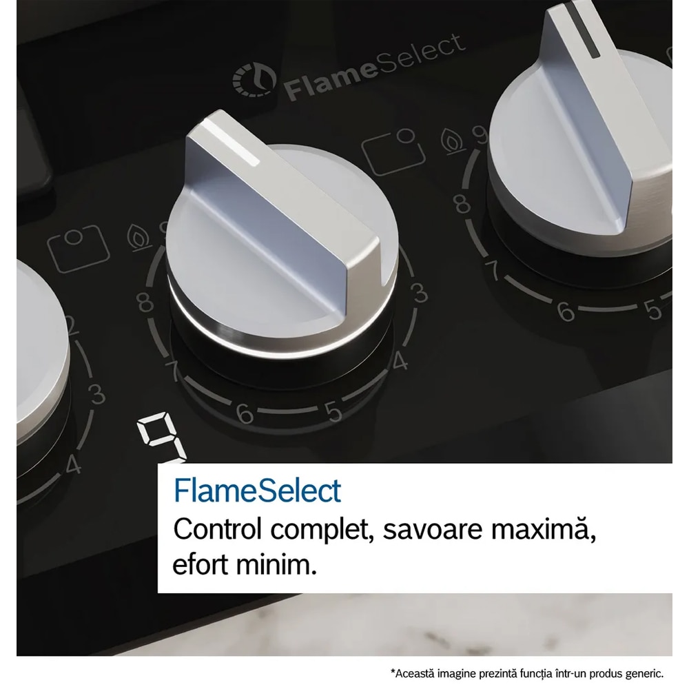 Plita incorporabila BOSCH PRP6A6H40, Gaz, 4 arzatoare, negru