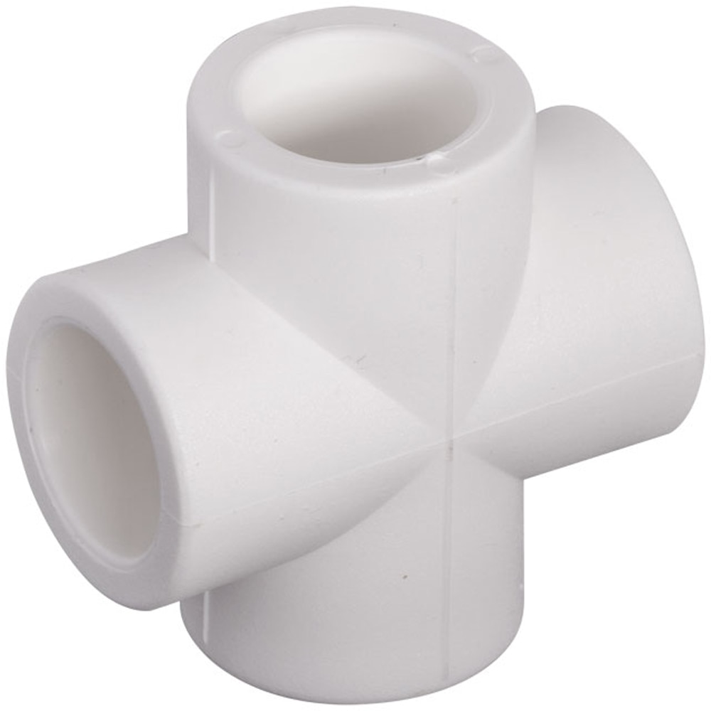 Cruce polipropilena, 40 mm x 1 1/4", filet interior, alb