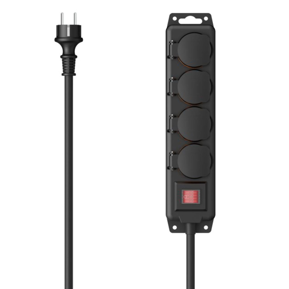 Prelungitor HAMA 223064, 4 prize Schuko, 4m, negru