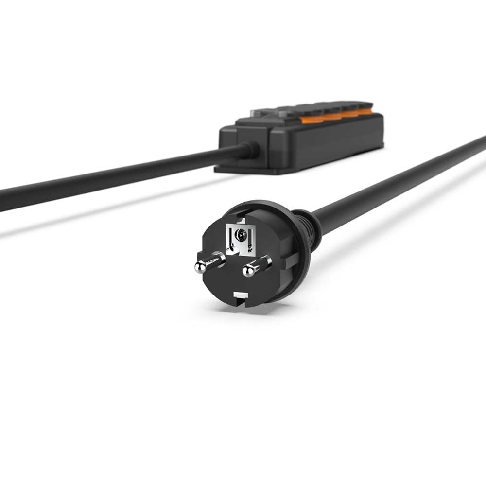 Prelungitor HAMA 223064, 4 prize Schuko, 4m, negru