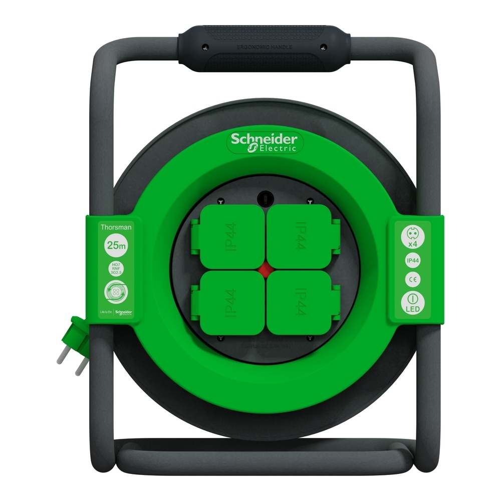 Prelungitor cu tambur SCHNEIDER H07RNF, 2.5mm, 4 prize, 25m