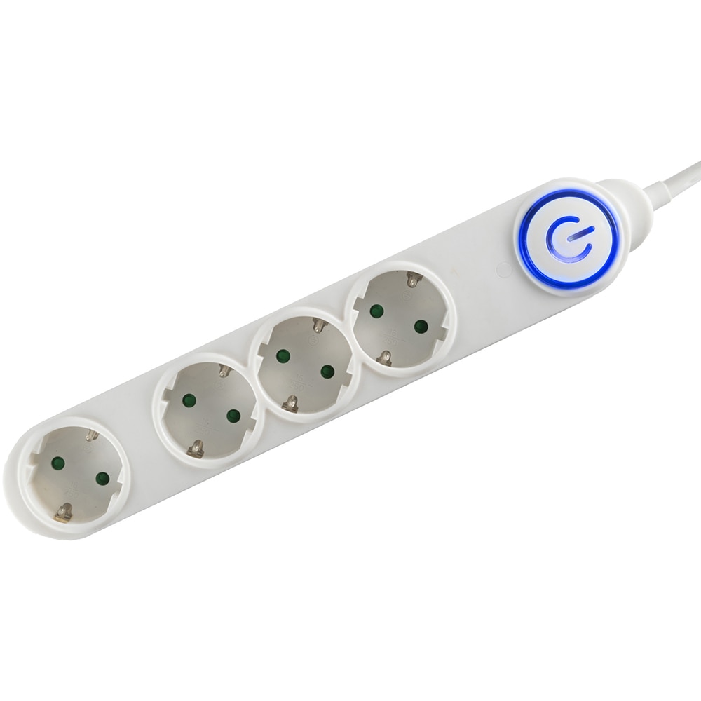 Prelungitor cu protectie HOME NV 04TK-5, 4 prize, 5m, Alb