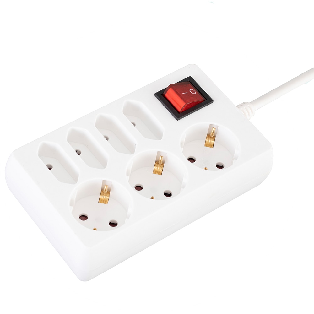 Prelungitor cu protectie HOME NV 17, 7 prize, 1.5m, Alb