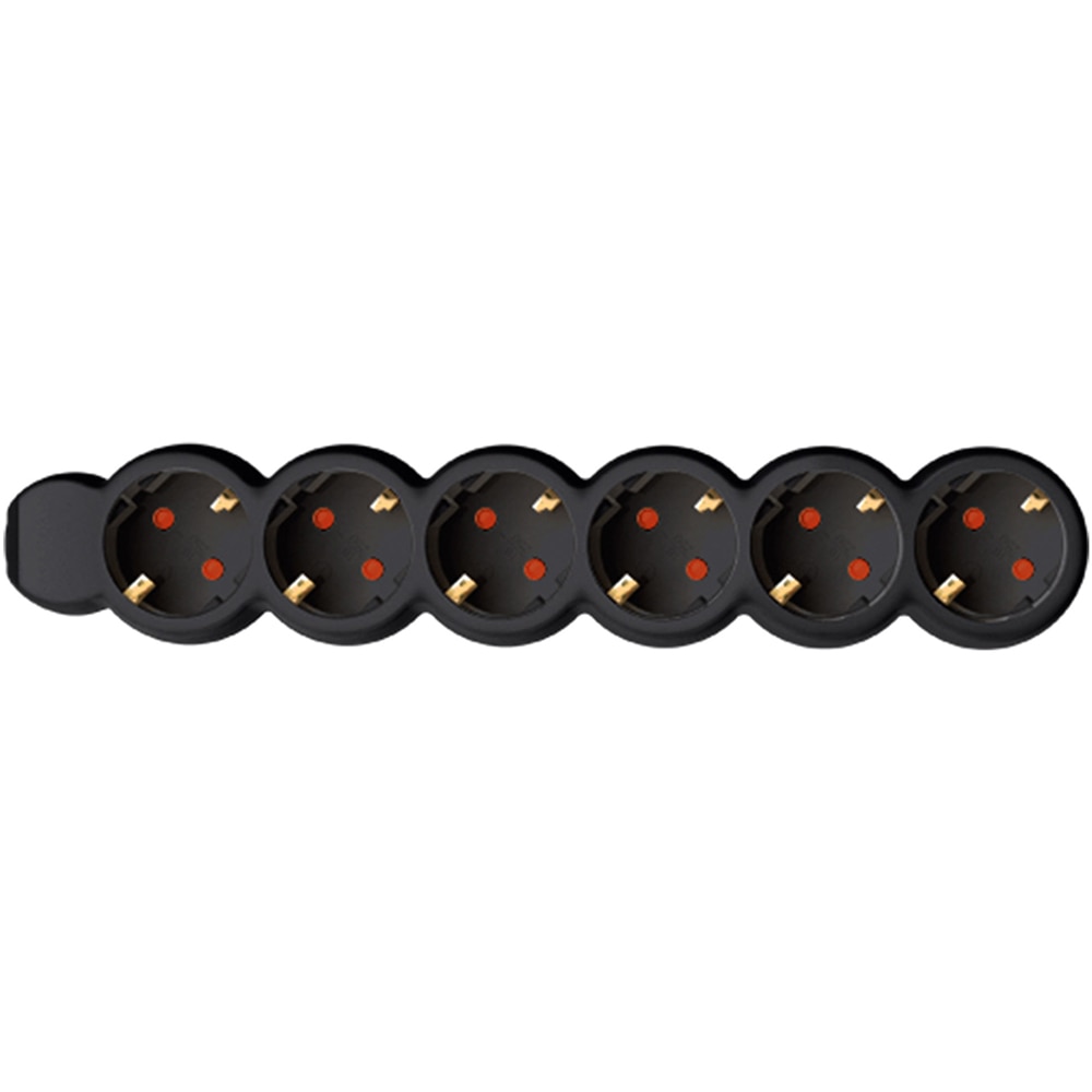 Prelungitor cu protectie HOME NV 6, 6 prize, 1.5m, Negru