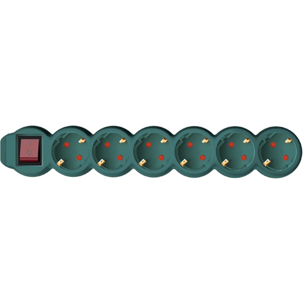 Prelungitor cu protectie HOME NV 6K-5, 6 prize, 5m, Verde