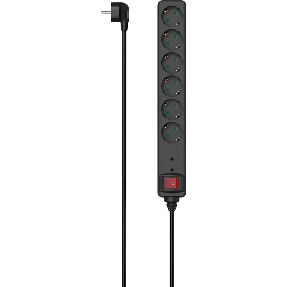 Prelungitor cu protectie HAMA R9223153, 6 prize, 1.4m, negru