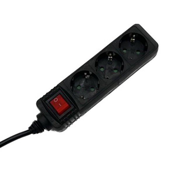 Prelungitor cu protectie HAMA R9223802, 3 prize, 1.4m, negru