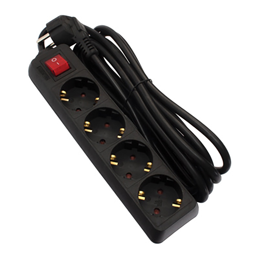 Prelungitor STROHM 5948833085236, 4 prize Shucko, 1.5m, negru