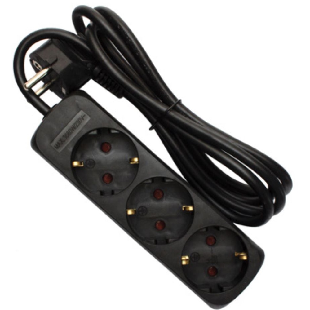 Prelungitor STROHM 5948833077835, 3 prize Shucko, 1.5m, negru