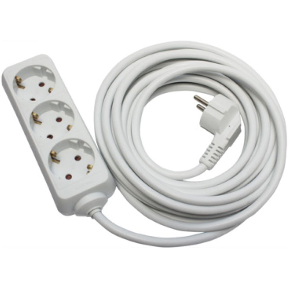 Prelungitor STROHM 5948833077804, 3 prize Shucko, 3m, alb