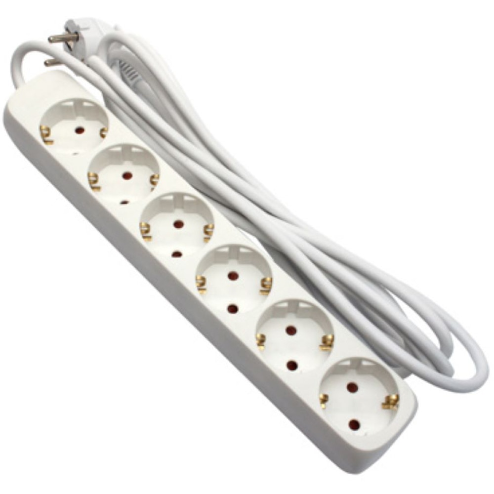 Prelungitor STROHM 5948833077705, 6 prize Shucko, 5m, alb