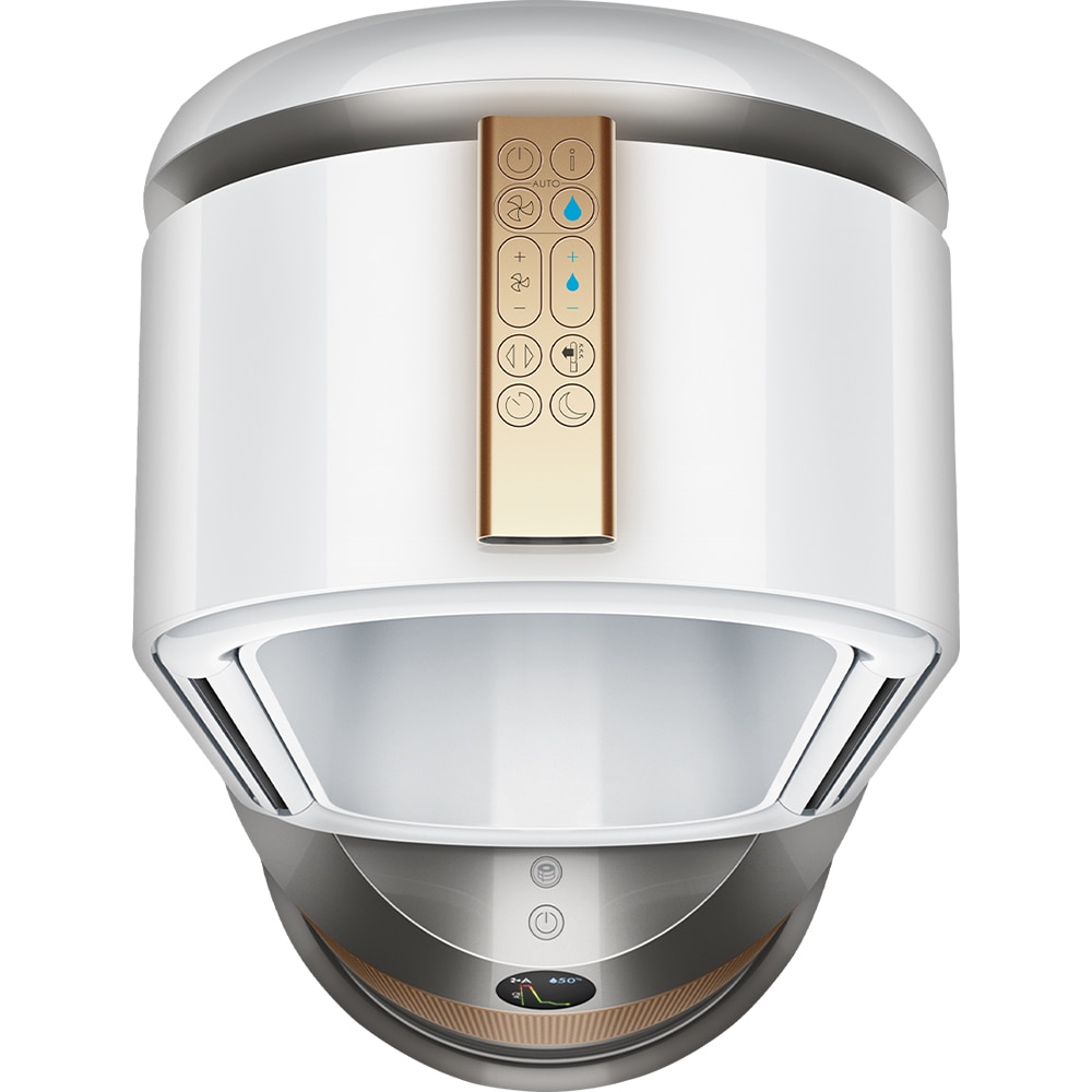 Purificator aer DYSON Pure Humidify Formaldehida PH04, 10 trepte viteza, Wi-Fi, Bluetooth, Hepa, Umidificare, Telecomanda, alb-auriu