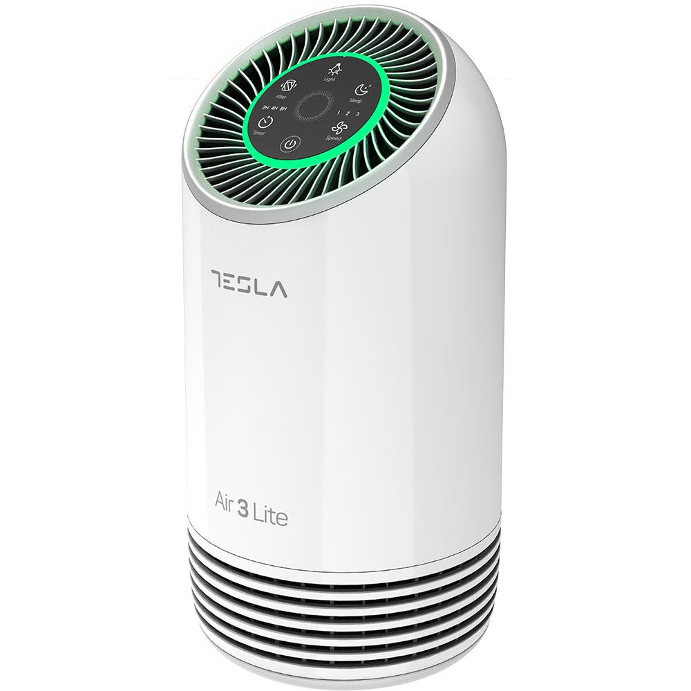 Purificator aer TESLA Air 3 Lite, 3 trepte viteza, Hepa, Night mode, alb