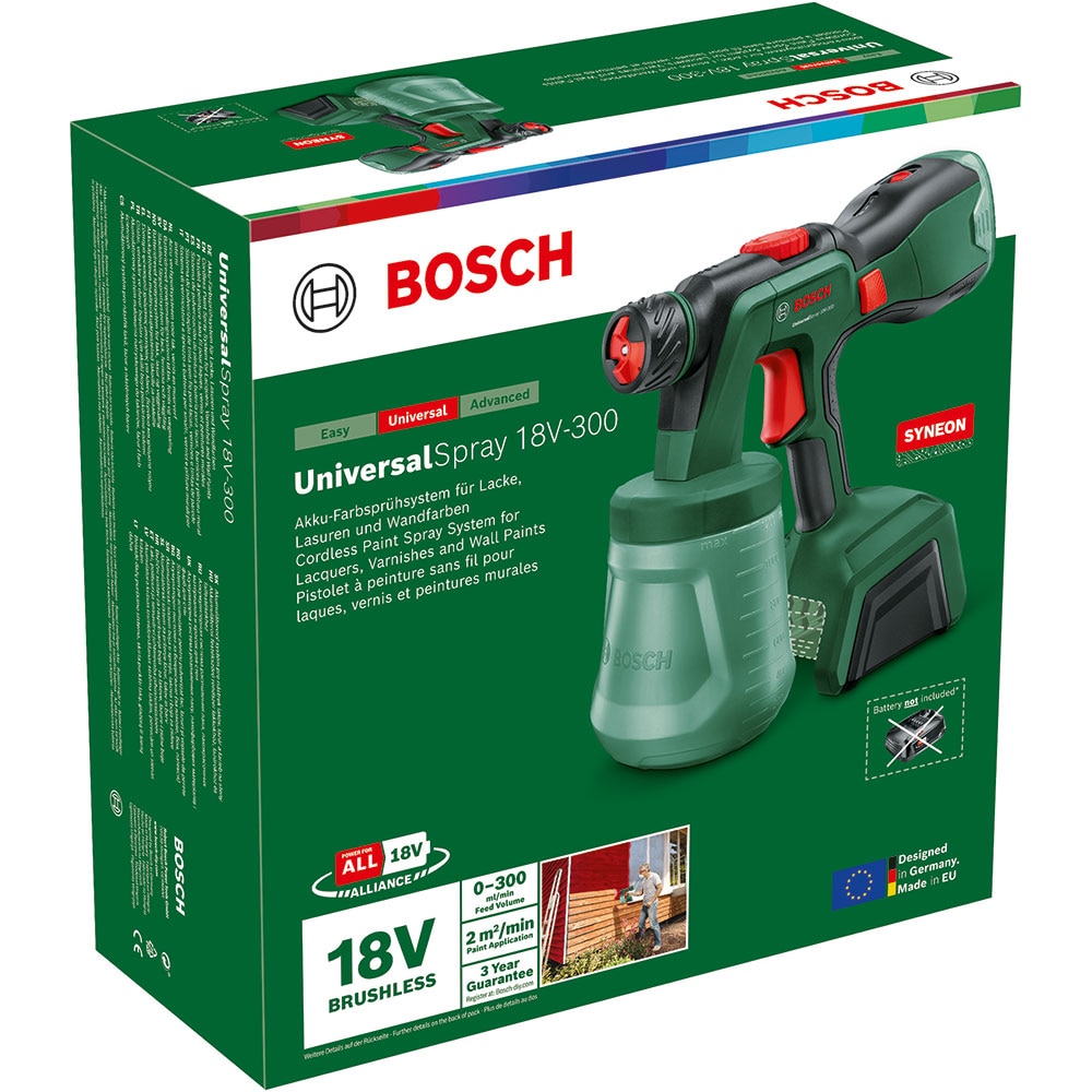 Pistol de vopsit BOSCH UniversalSpray 18V-300, 1200ml, 300ml/min, fara acumulator