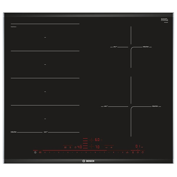 Plita incorporabila BOSCH PXE675DC1E, Inductie, 4 arzatoare, Touch Control, negru