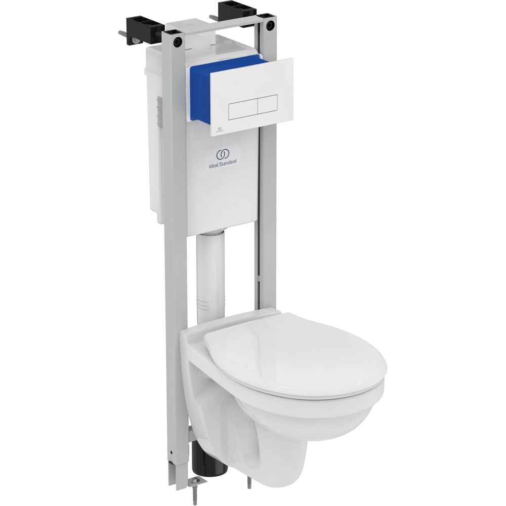 Set vas WC IDEAL STANDARD Prosys Alpha R034101, ceramica, evacuare orizontala, rezervor 3/6l, capac, alb