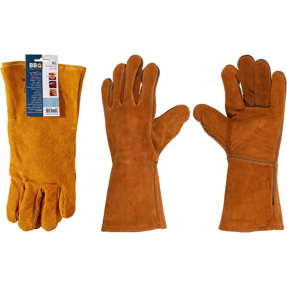 Manusi pentru gratar, 36 cm, marime 11, piele naturala bovina, maro