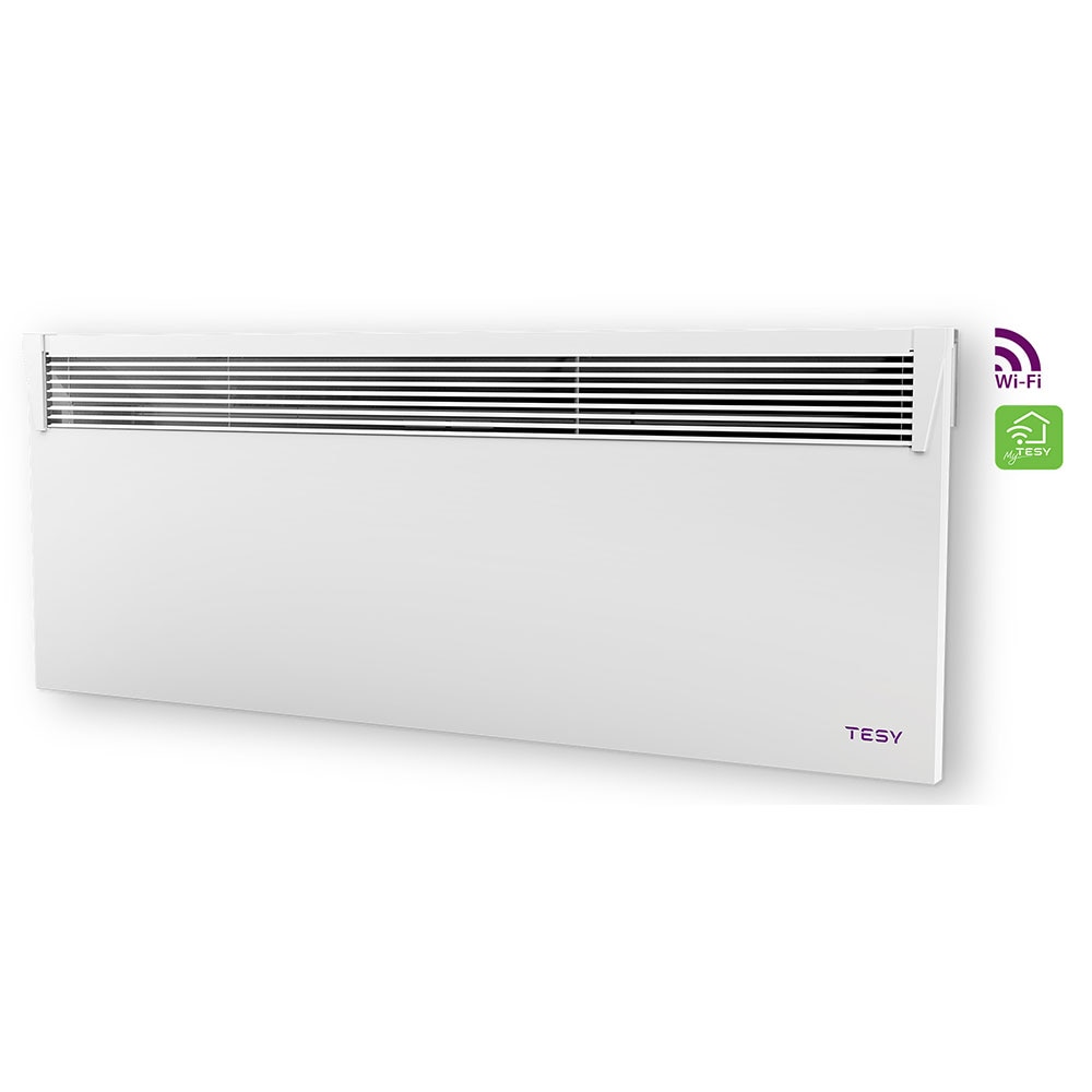 Convector electric de perete TESY HeatEco CN 031 300 EI CLOUD W, 3000W, Wi-Fi, Termostat reglabil, alb