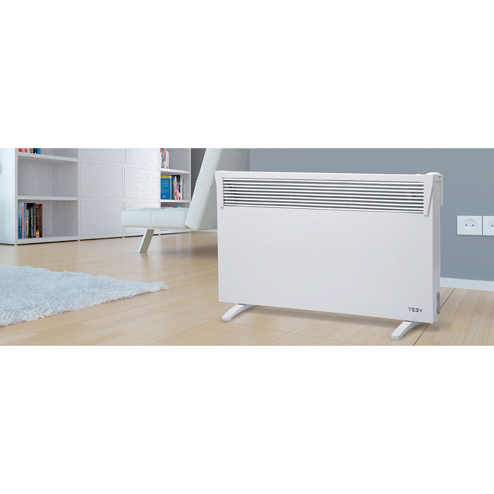 Convector electric de podea TESY CN 03 200 MIS F, 2000W, Termostat reglabil, alb